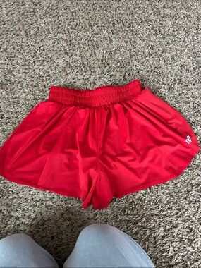 Women’s Red Varsity Athletic Shorts